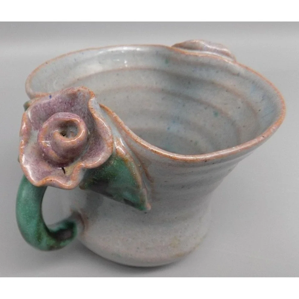 Mary Short Hand Made Double Handle Mini Vase Vintage 30's 40's Topeka KS Potter
